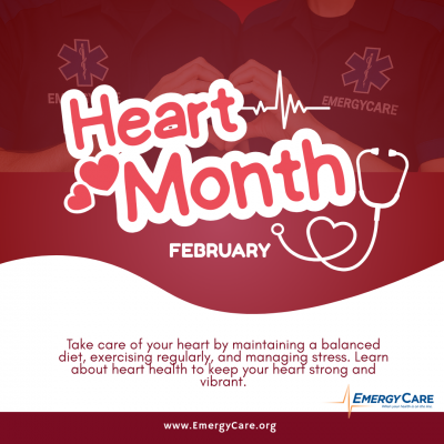 Red White and Pink Bold Heart Month Facebook Post