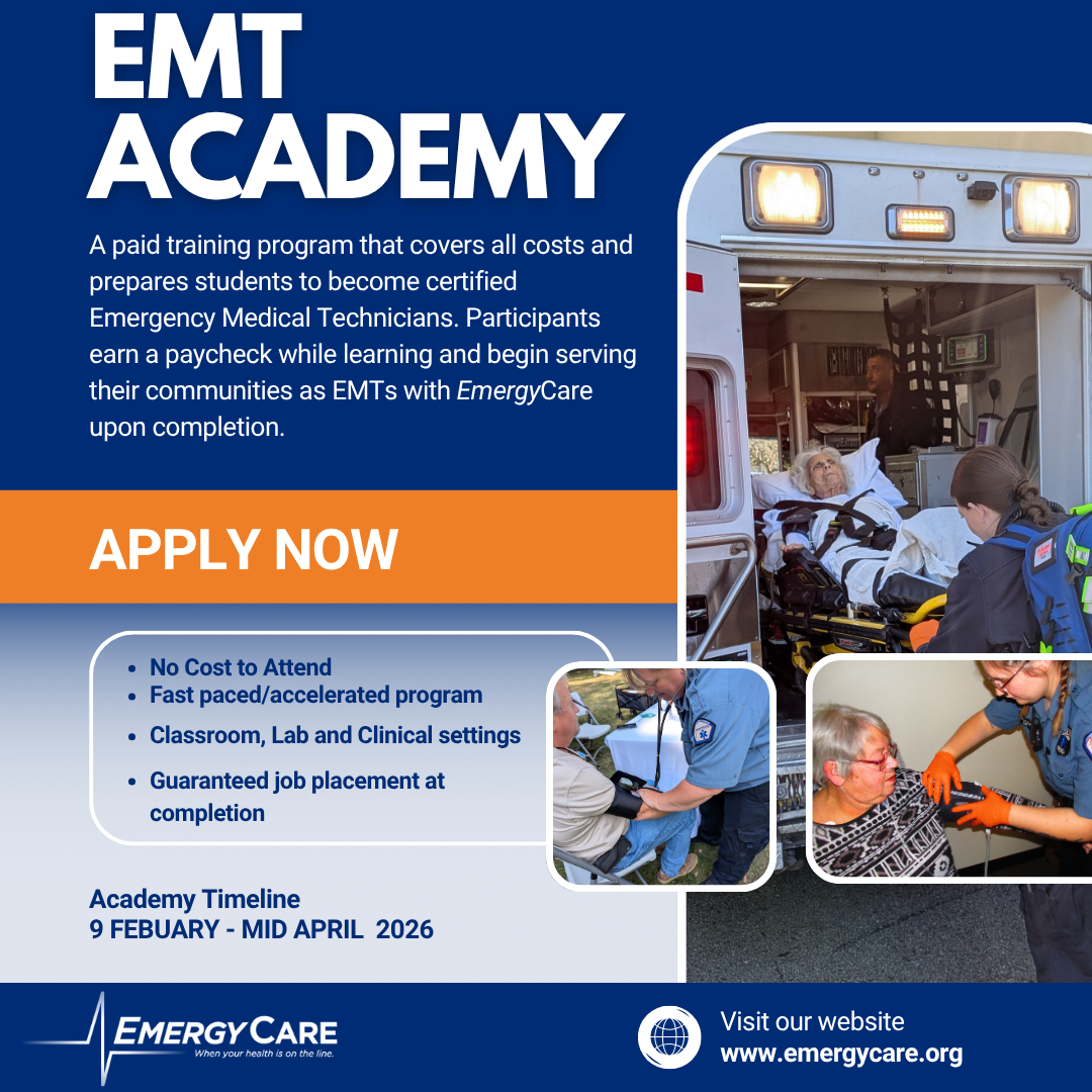 Winter 2026 EMT Academy Facebook Graphic